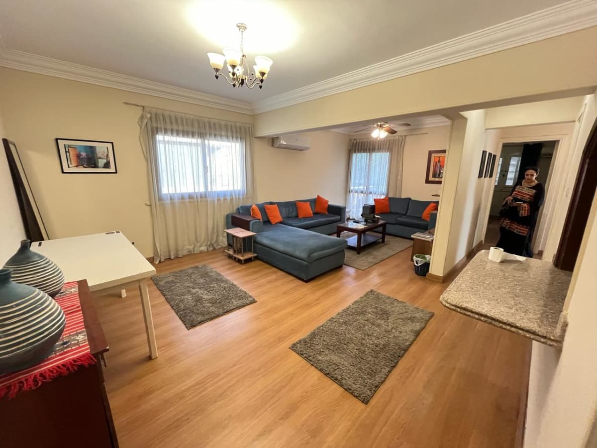 Modern Furnished Apartment With Wide Windows For Rent In Maadi Degla,
