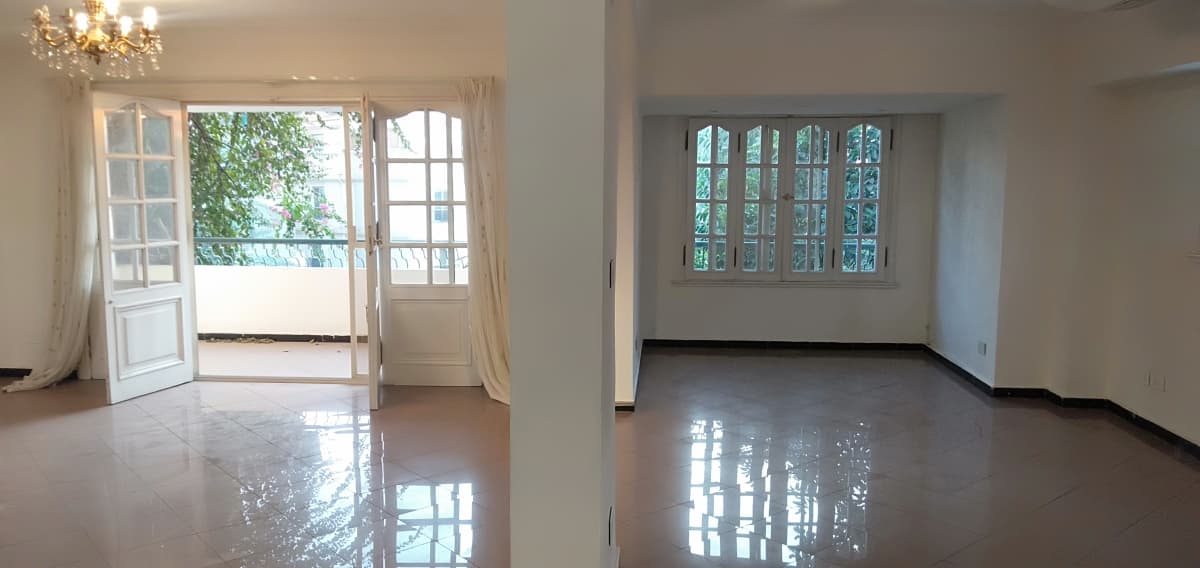 Modern Semi-Furnished Apartment with Kitchen Appliances.
