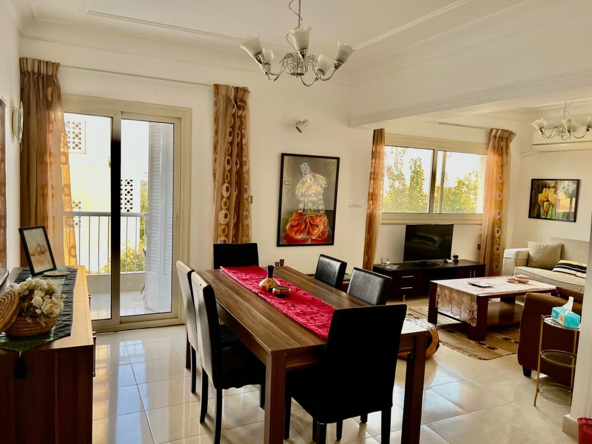 Bright 2-BR Apartment with Private Balcony in Maadi