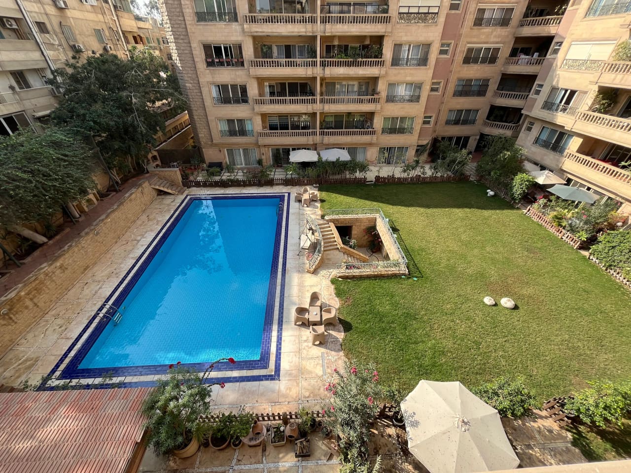 Modern 4-Bedroom Apartment with Garden & Pool in Maadi