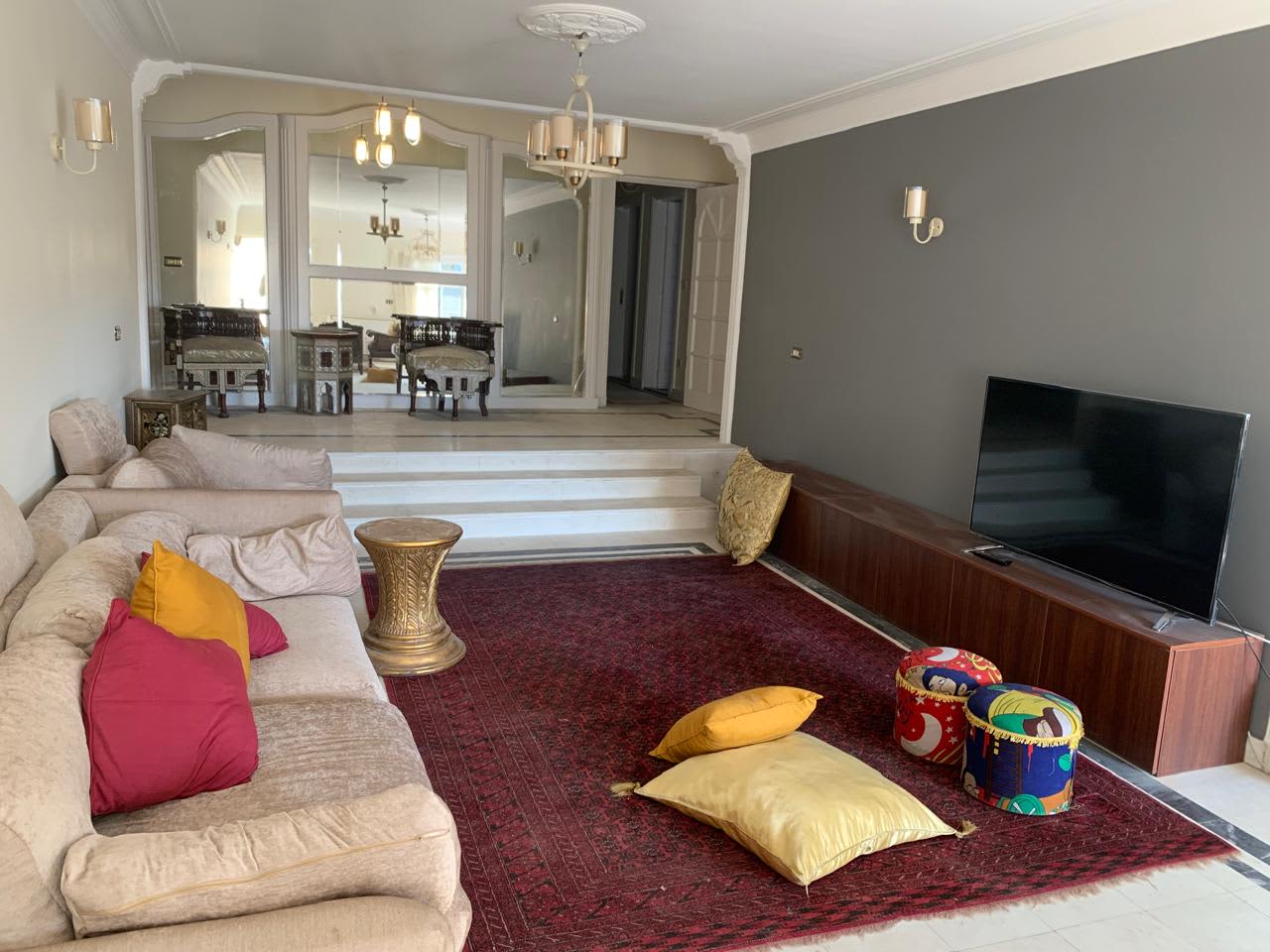 Bright & Airy Furnished Apartment with Big Balcony In Sarayat Maadi.
