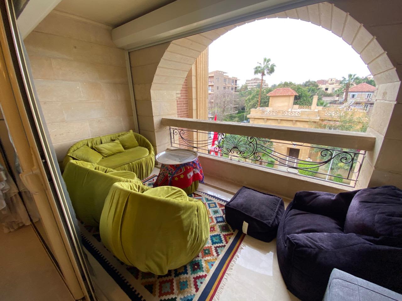 3BR Apartment in Maadi - Balcony with Green Views