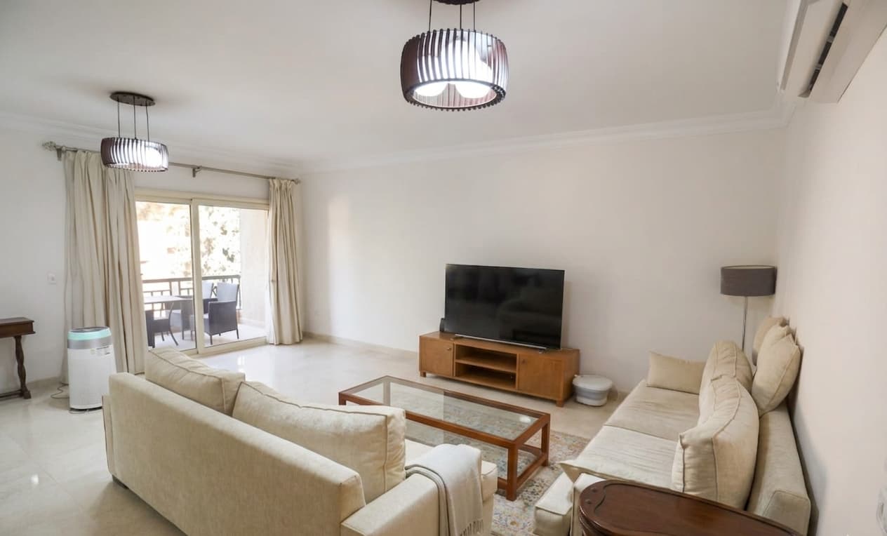 Stunning Furnished Apartment in Maadi Sarayat with Pool Access.