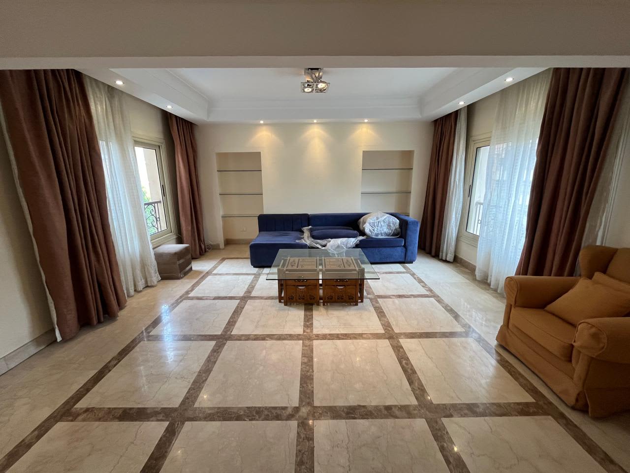 Furnished Apartment With Shared Pool In Maadi Sarayat|Specious Outdoor Area.