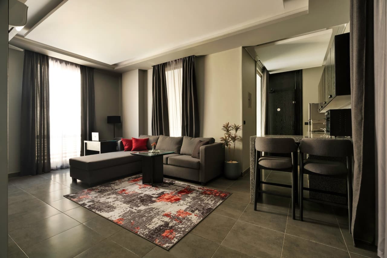 Modern 1BR in New Cairo with roof access — First New Cairo Qism