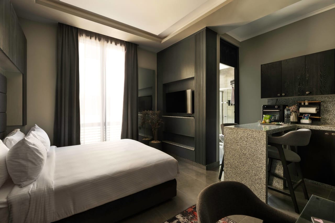 Modern Studio in New Cairo with roof access — First New Cairo Qism