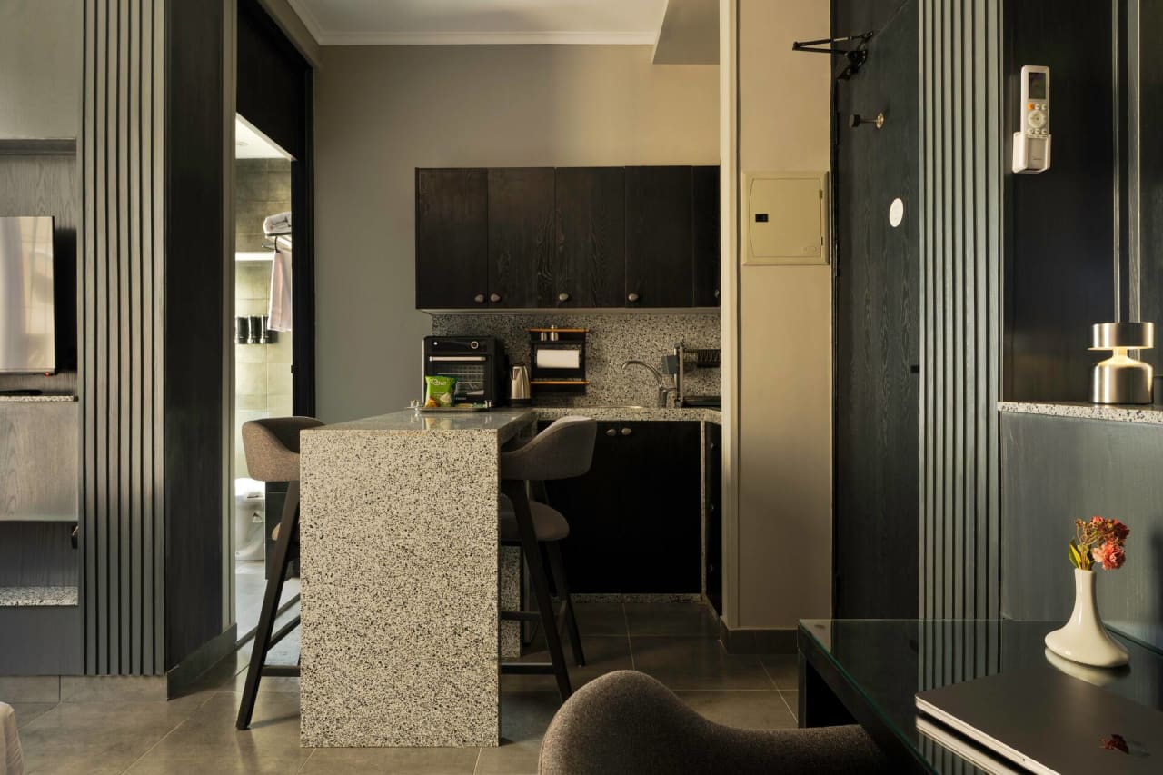 Modern Studio in New Cairo with roof access — First New Cairo Qism