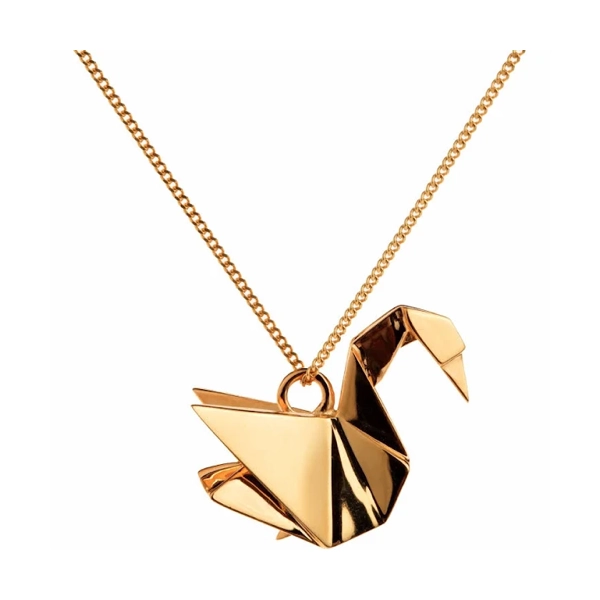 Gold swan necklace