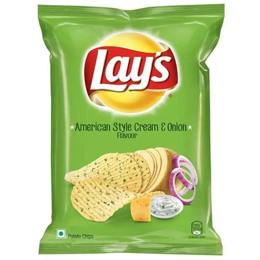 LAYS CREAM S ONION – Snacks & Beverages at Priyanka Super Bazaar