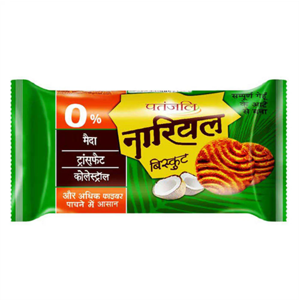 PATANJALI NARIYAL BISCUITS – Snacks & Beverages at Priyanka Super Bazaar