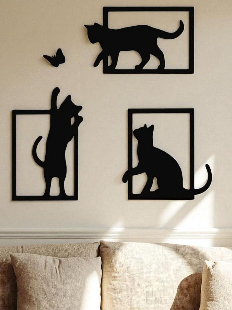 3 Playful Cats and Butterfly product image