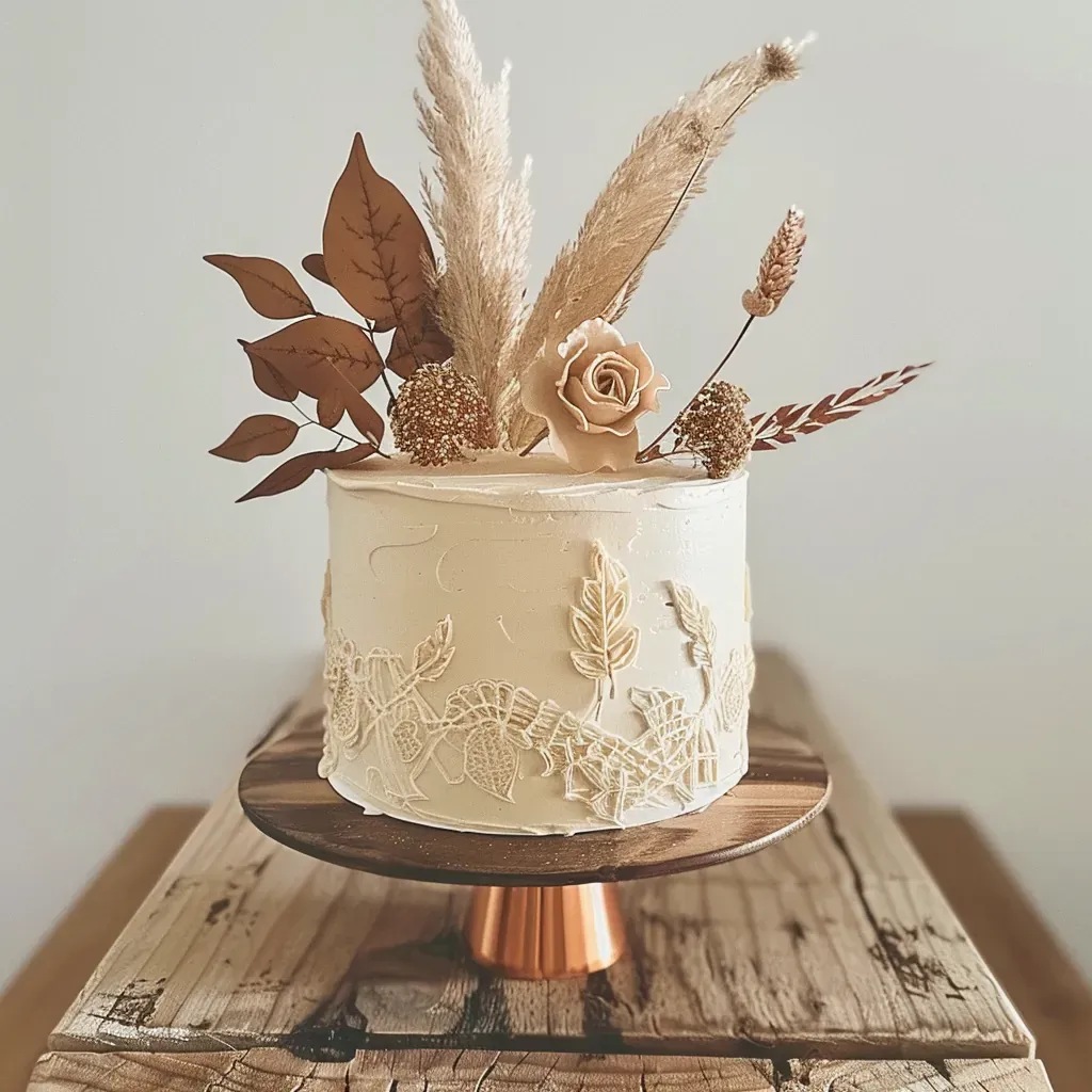 Rustic & Semi-Naked Wedding Cake cake 8
