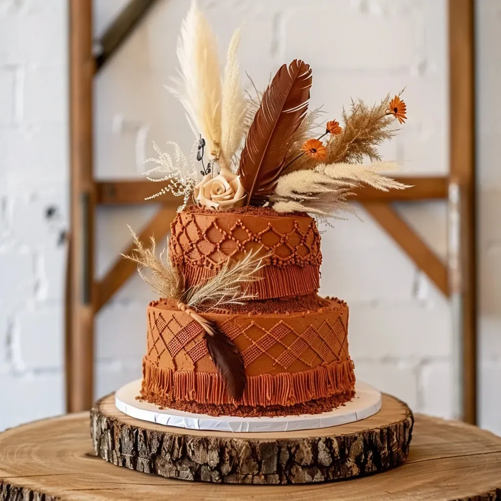 Rustic & Semi-Naked Wedding Cake cake 5