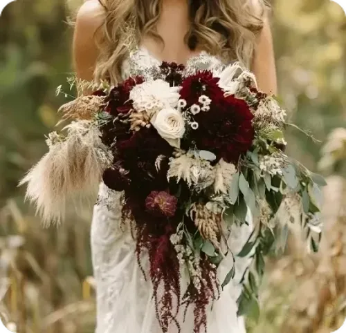 Cascade wedding flowers