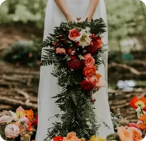 Cascade wedding flowers