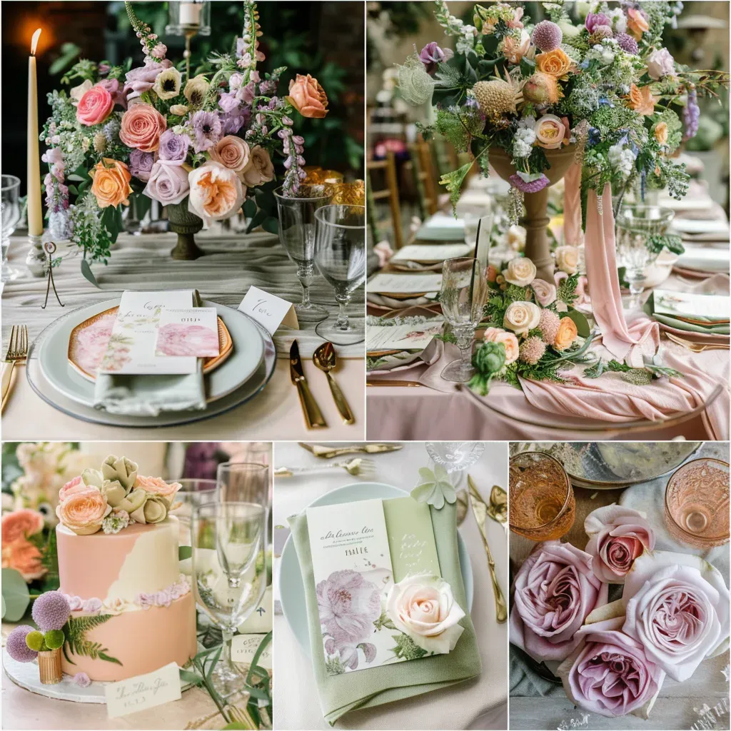 moodboard-colorful-centerpieces-pink-green-cake.webp