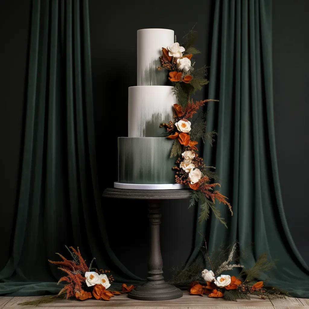 three-tier-cake-green-ombre-ivy-orange-florals.webp