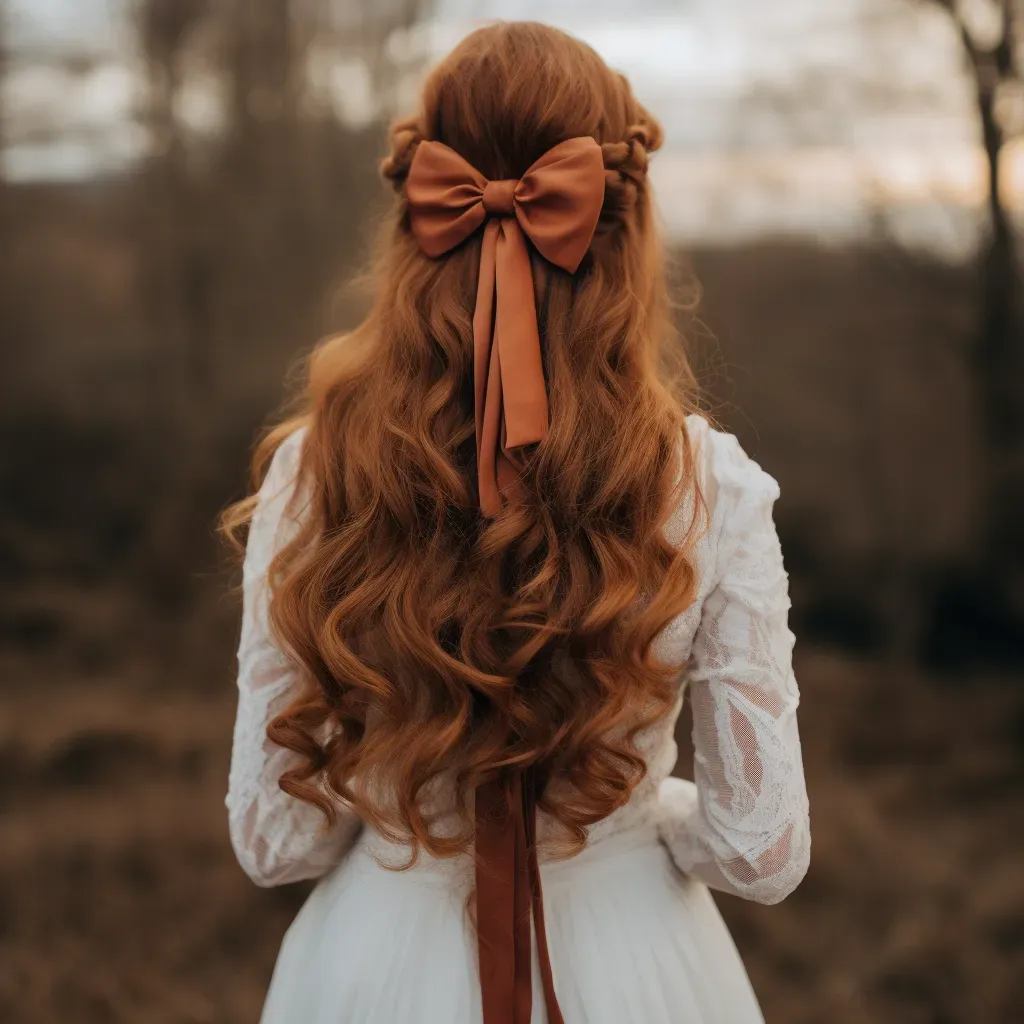bridal-hair-long-half-up-soft-curls-rust-velvet-bow.webp