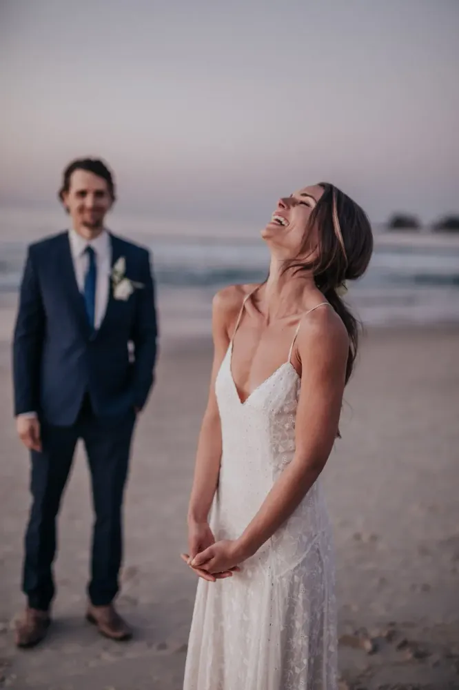 Byron bay beach wedding photo