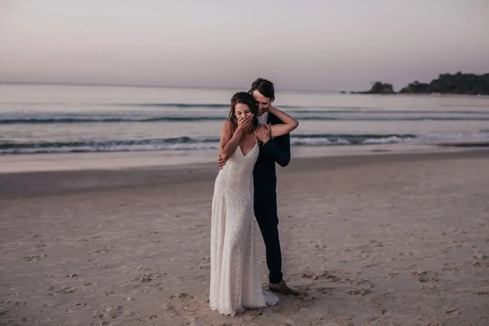 Byron bay beach wedding photo
