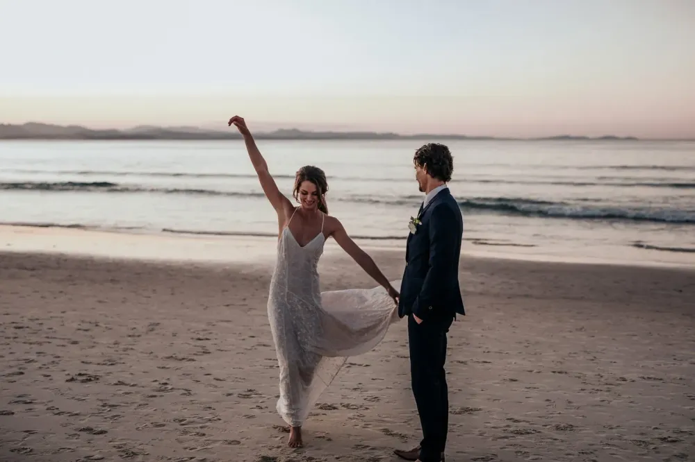 Byron bay beach wedding photo