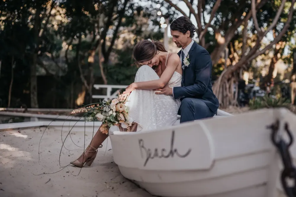 Byron bay beach wedding photo