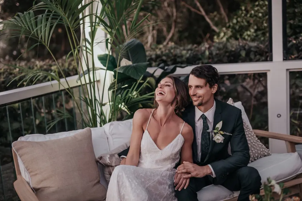 Byron bay beach wedding photo