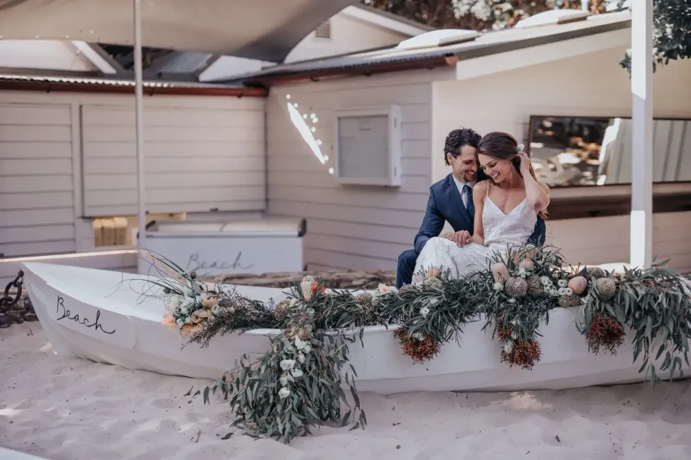 Byron bay beach wedding photo