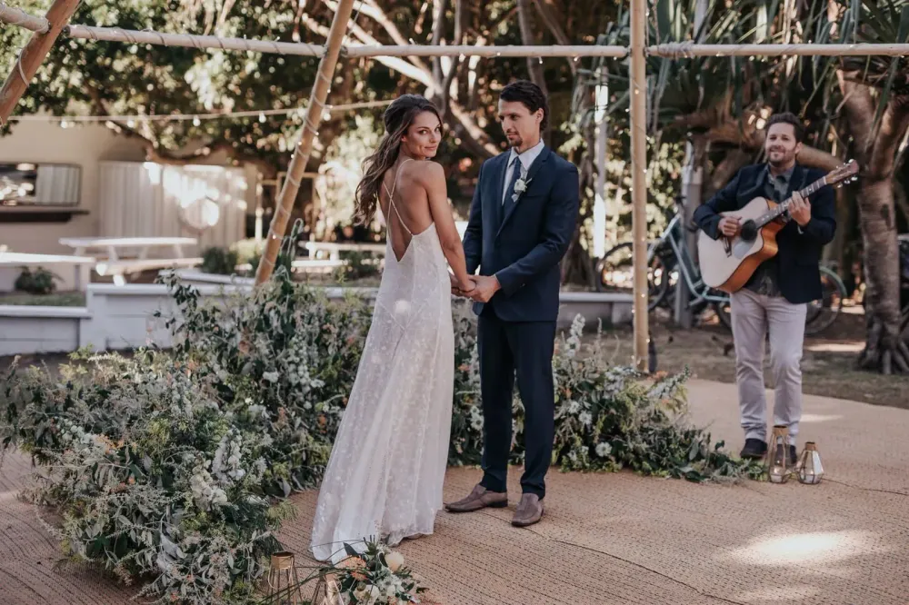 Byron bay beach wedding photo