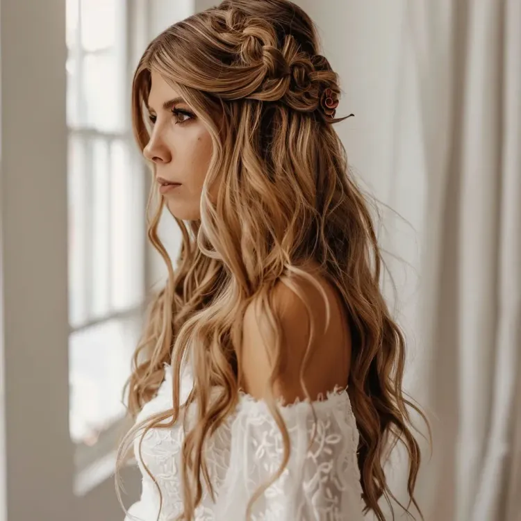 Half Up, Half Down wedding hairstyle