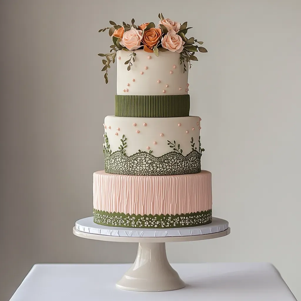 sage-green-lace-and-peach-floral-tier-wedding-cake.webp