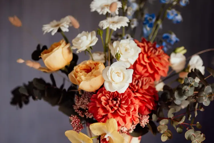 Bold colours wedding flowers