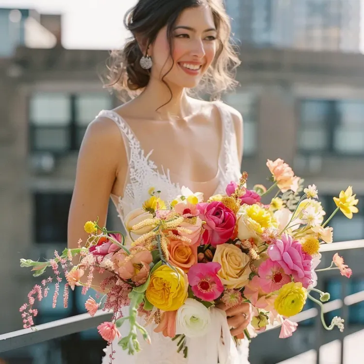 Bold colours wedding flowers