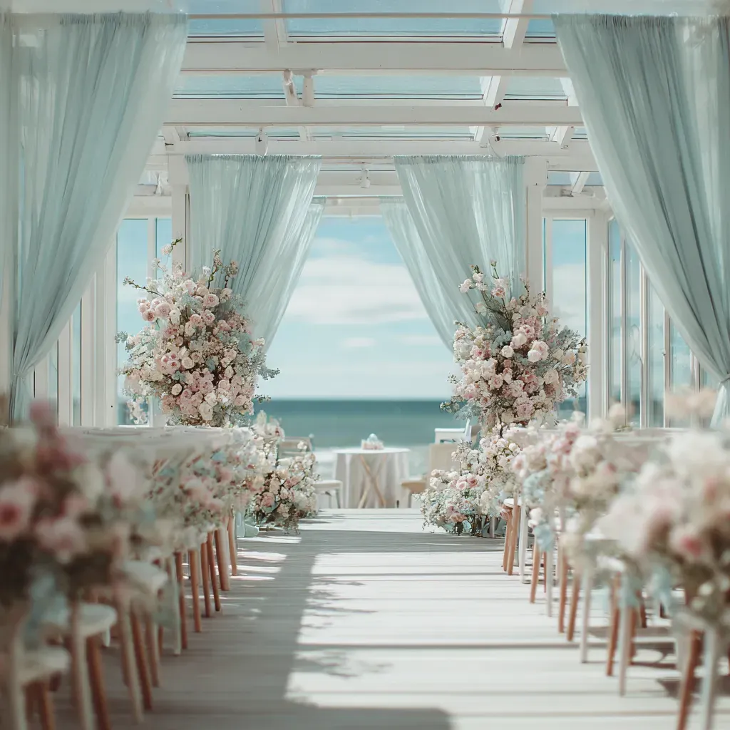 white-coastal-ceremony-arbour-dusty-blue-draping-floral-pillars.webp