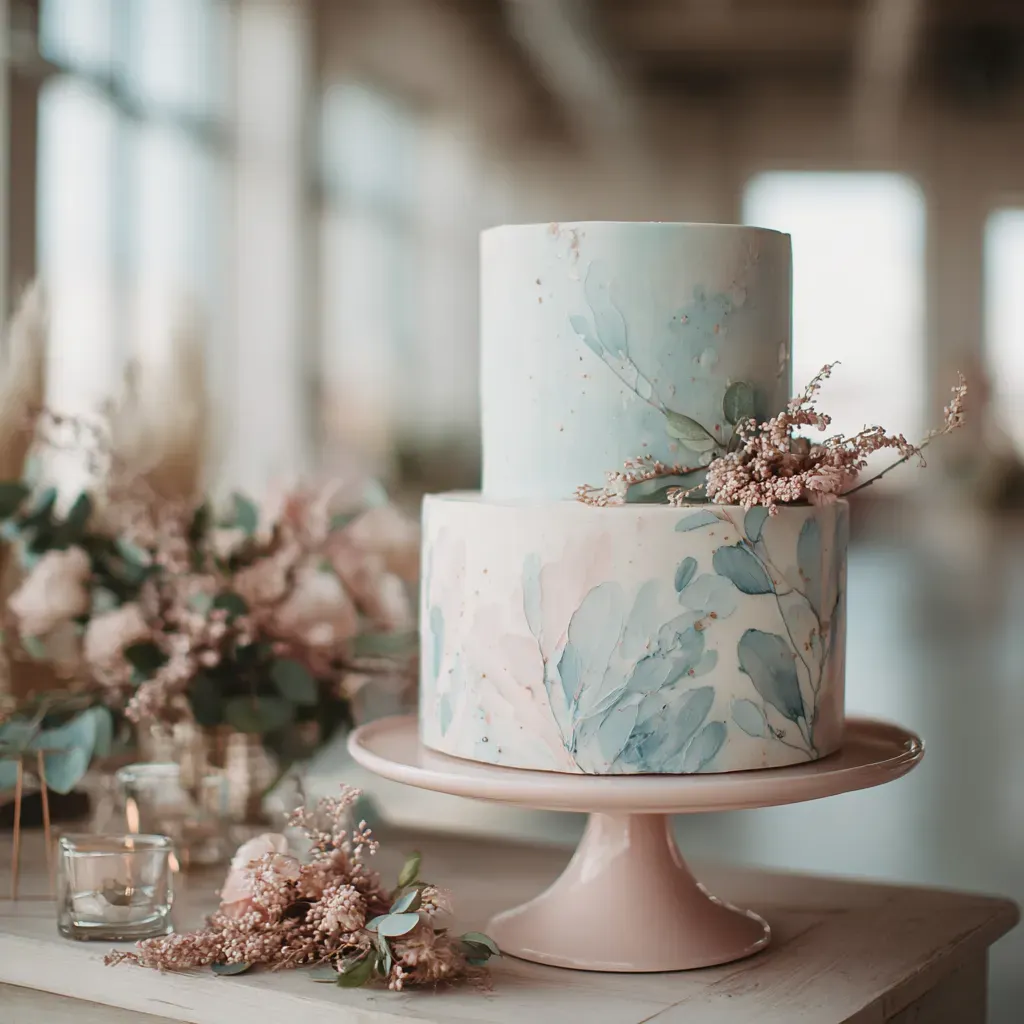 modern-white-matt-two-tier-wedding-cake-watercolor-blue.webp