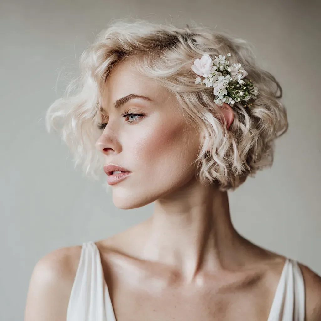 short-bob-bridal-hair-soft-curls-white-floral-cluster.webp