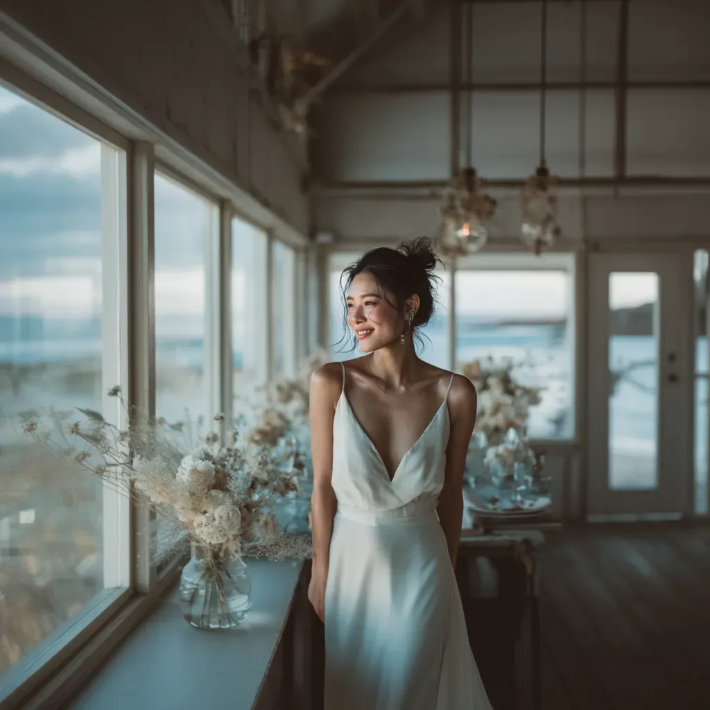 elegant-asian-bride-minimalist-satin-gown-indoor-reception.webp