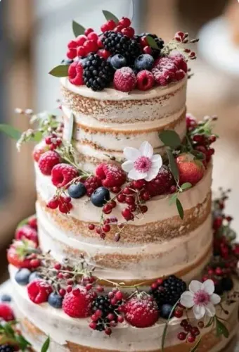 Rustic & Semi-Naked Wedding Cake wedding cake