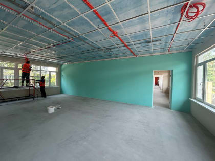 В микрорайоне «Юбилейный» г. Талдом продолжается капитальный ремонт дошкольных групп МОУ СОШ № 3.