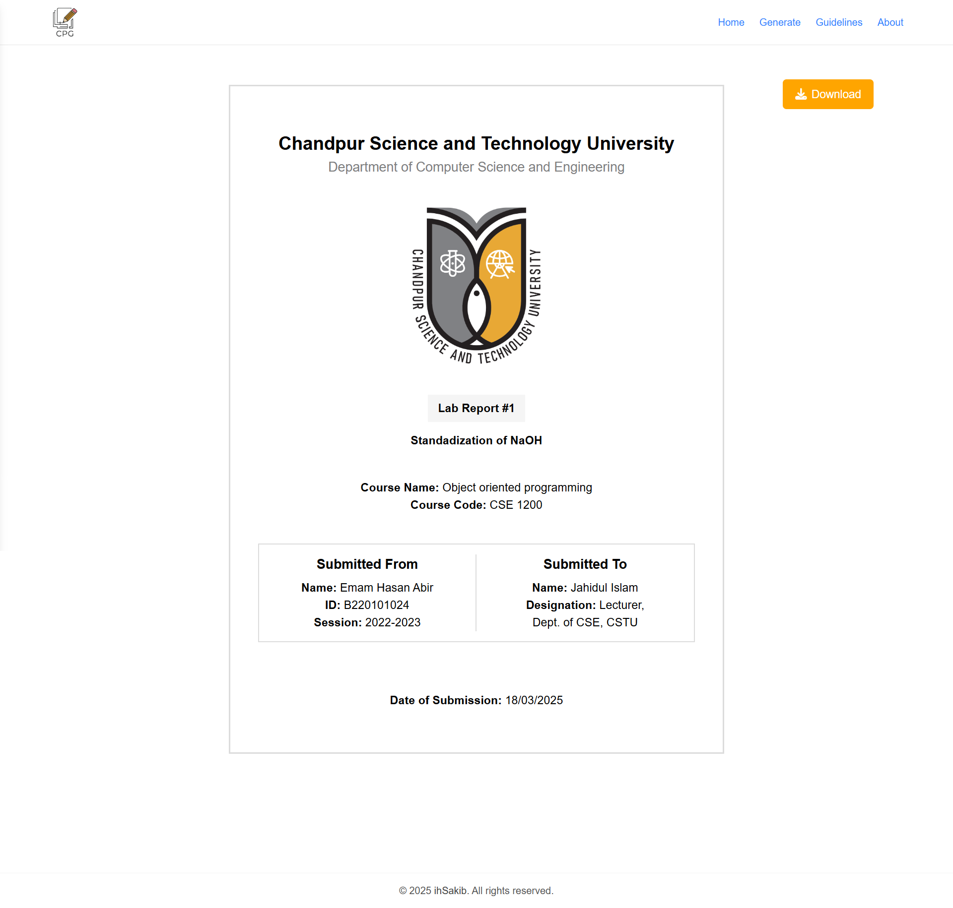Cover Page Generator