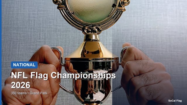 Championship trophy representing the NFL Flag Championships youth flag football tournament