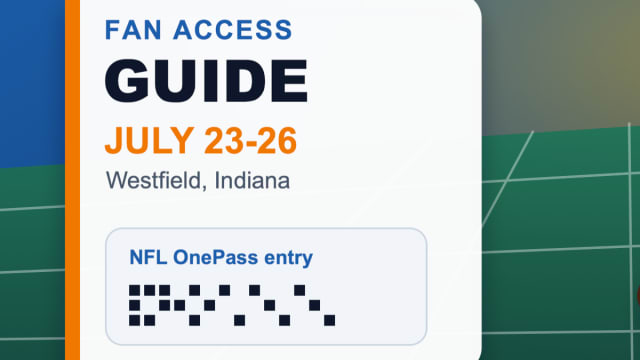 Editorial graphic showing a fan access guide, July 23-26 dates and NFL OnePass entry for the 2026 NFL FLAG Championships.
