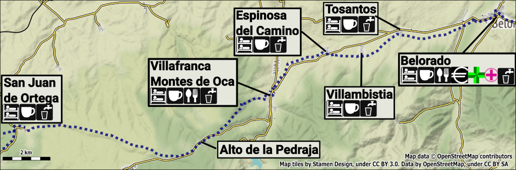 Belorado to San Juan de Ortega Map