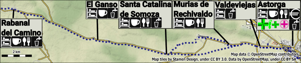 Astorga to Rabanal del Camino Map