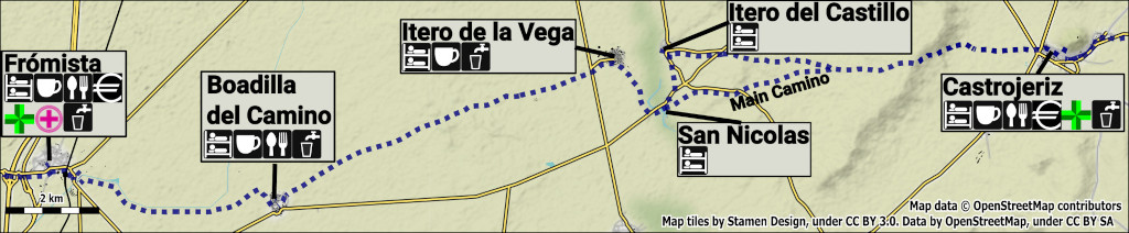 Castrojeriz to Frómista Map