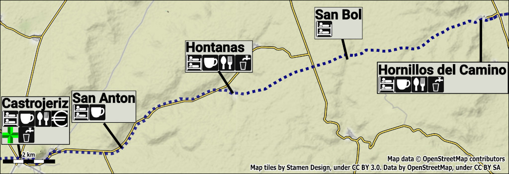 Hornillos del Camino to Castrojeriz  Map