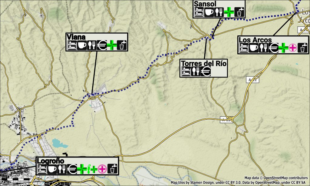 Los Arcos to Logroño  Map