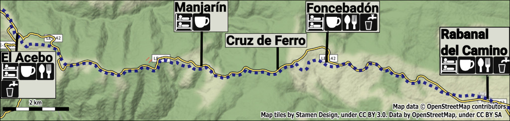 Rabanal del Camino to El Acebo Map