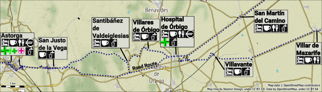 Villar de Mazarife to Astorga Map