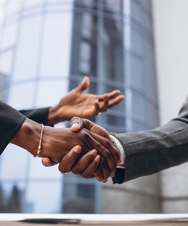 african business team handshake partnership trust modern office professional